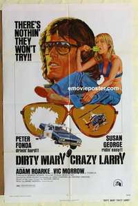 n520 DIRTY MARY CRAZY LARRY one-sheet movie poster '74 Peter Fonda, George