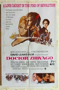 n525 DOCTOR ZHIVAGO one-sheet movie poster R71 David Lean, Terpning art!