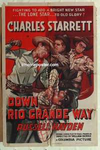 n542 DOWN RIO GRANDE WAY one-sheet movie poster '42 Charles Starrett