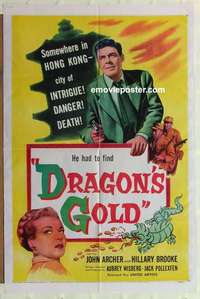 n552 DRAGON'S GOLD one-sheet movie poster '53 John Archer, Hillary Brooke