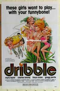 n558 DRIBBLE one-sheet movie poster '79 wild sexy marijuana & girls image!