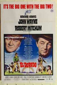 n572 EL DORADO one-sheet movie poster '66 John Wayne, Robert Mitchum