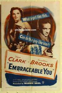 n579 EMBRACEABLE YOU one-sheet movie poster '48 Dane Clark, Geraldine Brooks