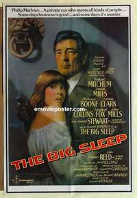 n178 BIG SLEEP one-sheet movie poster '78 Robert Mitchum, Amsel art!