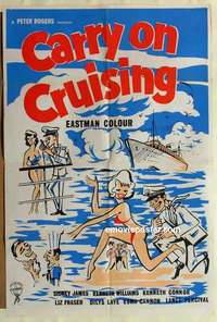 n311 CARRY ON CRUISING English one-sheet movie poster '62 English sex!
