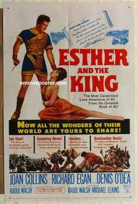 n596 ESTHER & THE KING one-sheet movie poster '60 Joan Collins, Egan