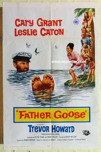 n634 FATHER GOOSE one-sheet movie poster '65 Cary Grant, rare style!