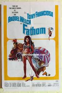 n636 FATHOM one-sheet movie poster '67 sexy Raquel Welch in scuba gear!