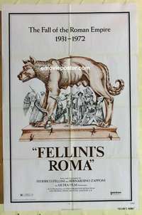 n640 FELLINI'S ROMA one-sheet movie poster '72 Italian Fellini classic!