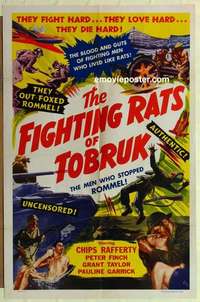 n654 FIGHTING RATS OF TOBRUK one-sheet movie poster '52 Chips Rafferty