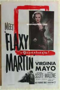 n672 FLAXY MARTIN one-sheet movie poster '49 Virginia Mayo, heart of ice!
