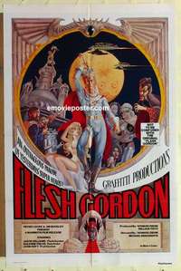 n673 FLESH GORDON one-sheet movie poster '74 sexploitation sci-fi spoof!