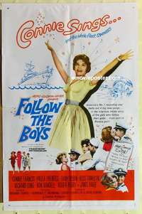 n685 FOLLOW THE BOYS one-sheet movie poster '63 Connie Francis sings!