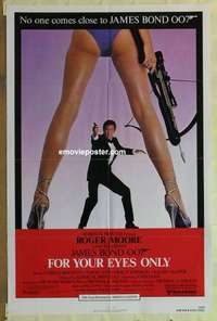 n694 FOR YOUR EYES ONLY one-sheet movie poster '81 Moore as James Bond!