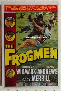 n729 FROGMEN one-sheet movie poster R61 Richard Widmark, Dana Andrews