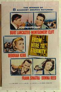 n733 FROM HERE TO ETERNITY one-sheet movie poster R58 Burt Lancaster