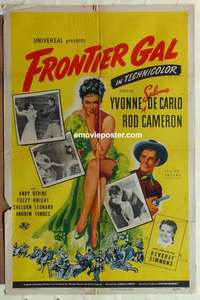 n736 FRONTIER GAL one-sheet movie poster '45 sexy Yvonne De Carlo!