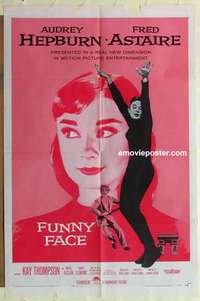n741 FUNNY FACE one-sheet movie poster '57 Audrey Hepburn, Fred Astaire