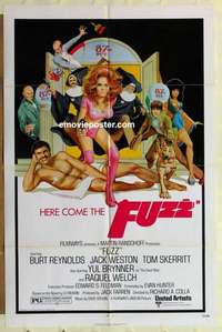 n744 FUZZ one-sheet movie poster '72 Burt Reynolds, sexy Raquel Welch!