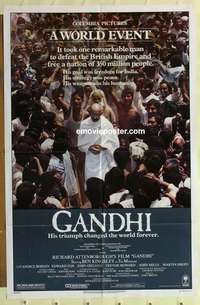 n752 GANDHI one-sheet movie poster '82 Ben Kingsley, Attenborough