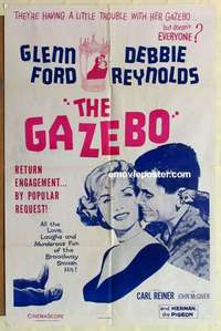 n755 GAZEBO military one-sheet movie poster '60 Glenn Ford, Debbie Reynolds