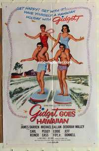 n771 GIDGET GOES HAWAIIAN one-sheet movie poster '61 Deborah Walley