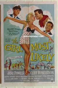 n782 GIRL MOST LIKELY one-sheet movie poster '57 Jane Powell, Robertson