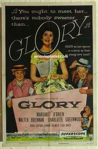 n795 GLORY one-sheet movie poster '56 Margaret O'Brien, Brennen