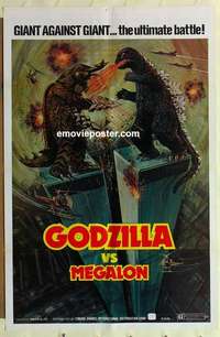 n808 GODZILLA VS MEGALON one-sheet movie poster '76 Toho, science fiction!