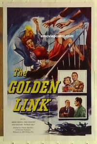n816 GOLDEN LINK one-sheet movie poster '54 cool girl falling image!