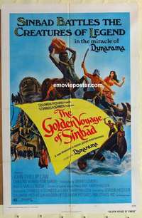 n817 GOLDEN VOYAGE OF SINBAD one-sheet movie poster '73 Ray Harryhausen