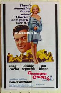 n826 GOODBYE CHARLIE one-sheet movie poster '64 Tony Curtis, Deb Reynolds