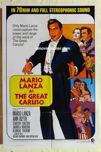 n841 GREAT CARUSO one-sheet movie poster R70 Mario Lanza, Ann Blyth