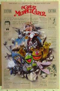 n843 GREAT MUPPET CAPER one-sheet movie poster '81 Jim Henson, Kermit