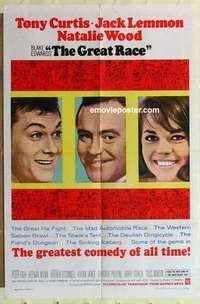 n844 GREAT RACE one-sheet movie poster '65 Curtis, Lemmon, Natalie Wood