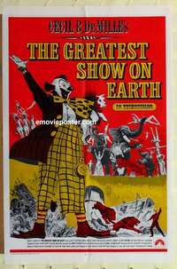 n852 GREATEST SHOW ON EARTH int'l one-sheet movie poster R70s DeMille