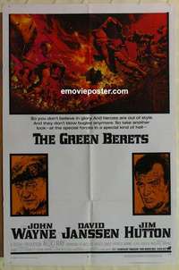 n854 GREEN BERETS one-sheet movie poster '68 John Wayne, David Janssen