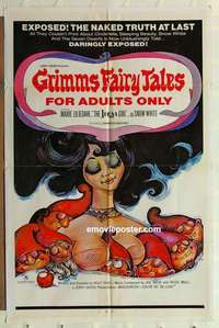 n858 GRIMM'S FAIRY TALES one-sheet movie poster '69 sexy spoof artwork!