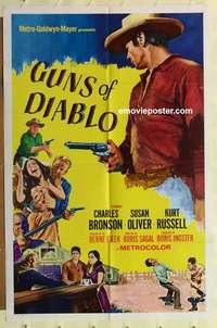 n872 GUNS OF DIABLO one-sheet movie poster '64 Charles Bronson, Kurt Russell
