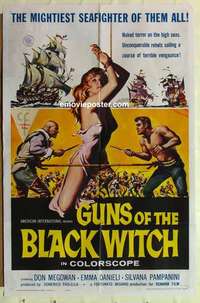 n873 GUNS OF THE BLACK WITCH one-sheet movie poster '61 Italian AIP!
