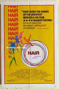 n879 HAIR style B2 one-sheet movie poster '79 Milos Forman, Treat Williams