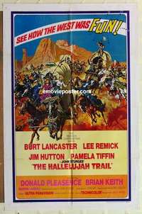 n880 HALLELUJAH TRAIL one-sheet movie poster '65 Burt Lancaster, Remick