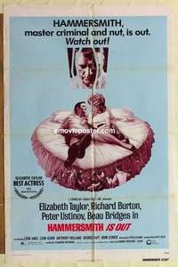 n886 HAMMERSMITH IS OUT one-sheet movie poster '72 Liz Taylor, Burton