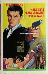 n909 HAVE I THE RIGHT TO KILL one-sheet movie poster '64 Alain Delon