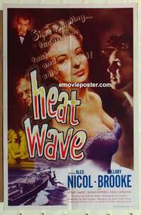 n917 HEAT WAVE one-sheet movie poster '54 Hammer, very bad girl!