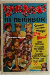 n943 HI NEIGHBOR one-sheet movie poster R53 Our Gang