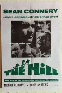 n953 HILL military one-sheet movie poster '65 Sidney Lumet, Sean Connery