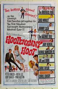 n977 HOOTENANNY HOOT one-sheet movie poster '63 Johnny Cash, country music!