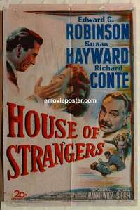 n996 HOUSE OF STRANGERS one-sheet movie poster '49 Robinson, Hayward