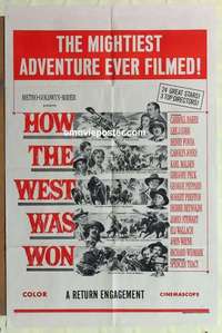 p004 HOW THE WEST WAS WON military one-sheet movie poster R60s John Ford